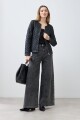 Chaqueta eco cuero con tul negro