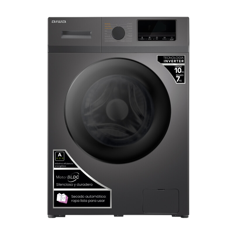 Lavasecarropas Automático Carga Frontal AIWA 10KG Inverter Gris