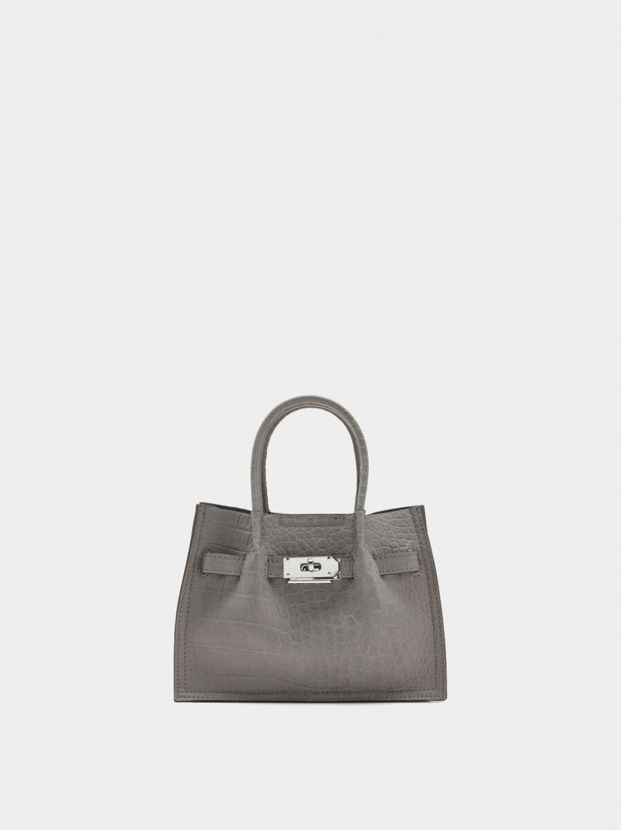 Bolso Tote Estampado Animal - gris 