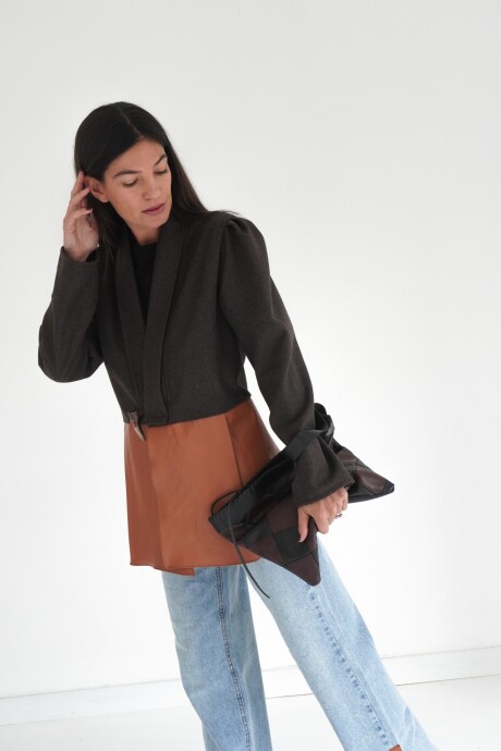Rombos Cluch Negro / Chocolate