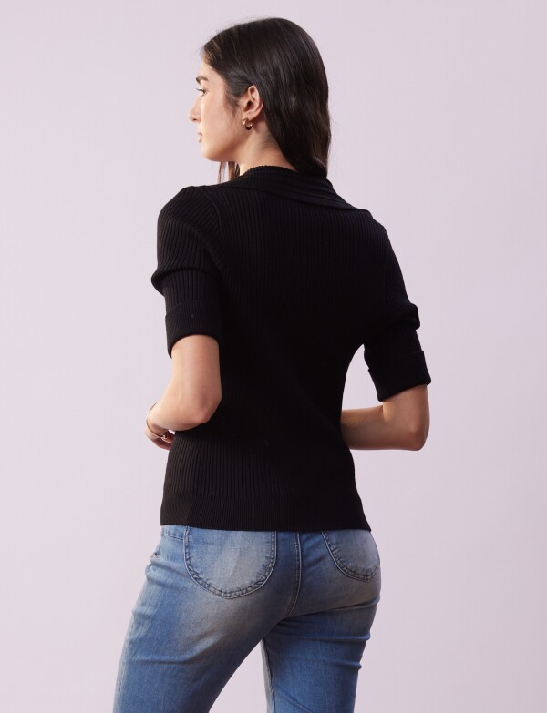 Blusa Ribs Tejida NEGRO