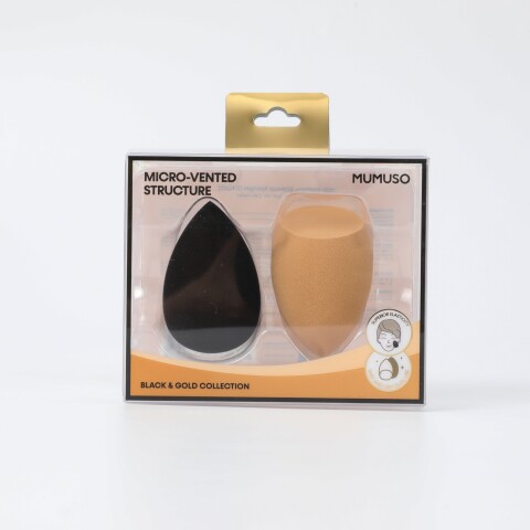 ESPONJAS DE MAQUILLAJE DE ALTA ELASTICIDAD COLECCIÓN DORADA (PACK X2) ESPONJAS DE MAQUILLAJE DE ALTA ELASTICIDAD COLECCIÓN DORADA (PACK X2)