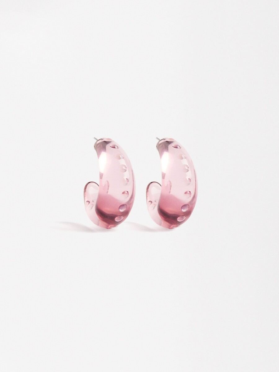 Aros Abiertas Transparentes rosa