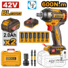 LLAVE DE IMPACTO A BATERIA 42V BRUSHLESS 600NM 1/2´´ C/ 2 BAT 2.0AH CARGADOR AC LLAVE DE IMPACTO A BATERIA 42V BRUSHLESS 600NM 1/2´´ C/ 2 BAT 2.0AH CARGADOR AC