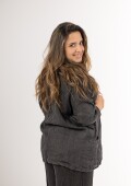 Kimono abierto 100% lino Made in Italy Kimono abierto 100% lino Made in Italy negro