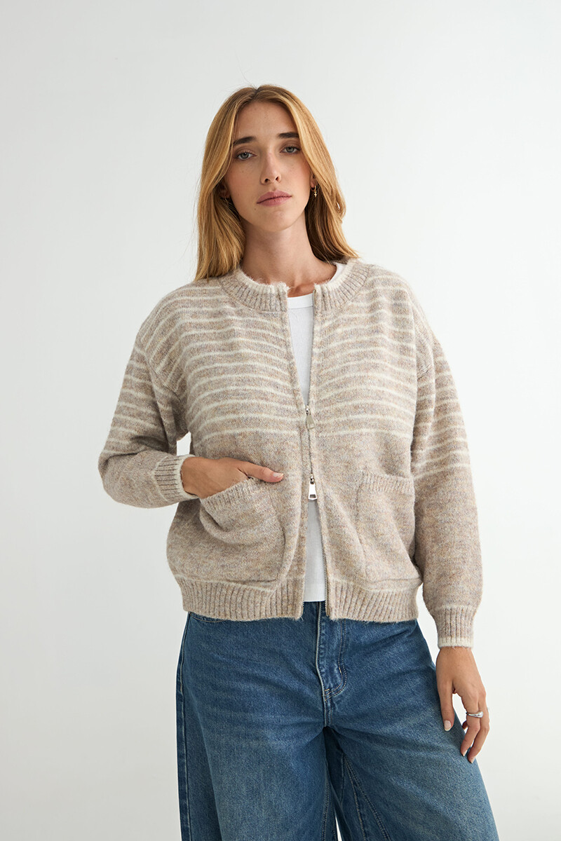 CAMPERA TEJIDA ULMUS - VISON 