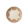 PLATO HONDO BORDE MANDALA BEIGE RENDEIRAS 25CM Unica
