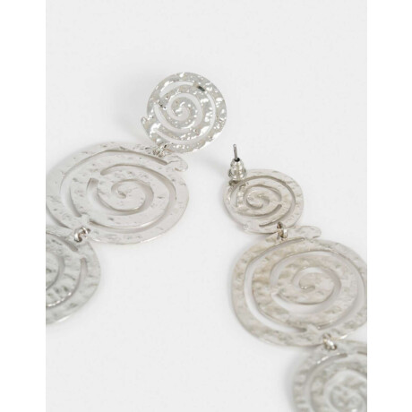 Aros Colgantes Largos Metal diferenciado Plateado