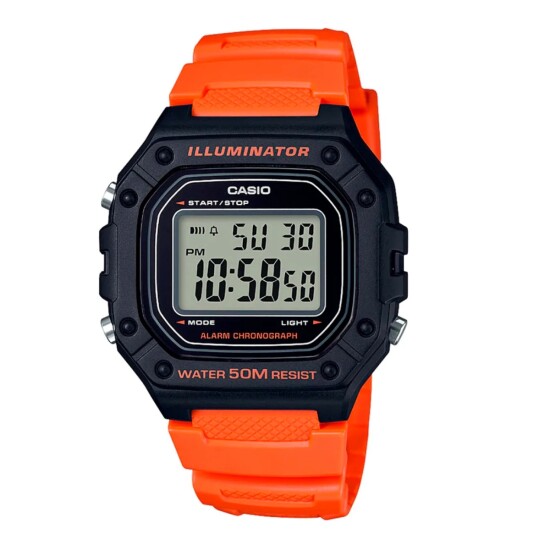 Reloj CASIO W218H-4B2VDF Resina Naranja Esfera 42mm 0