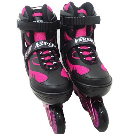 Patín Rollers Profesional Aluminio Extensible Abec7 Negro / Fucsia