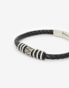 Pulseras Flexibles PU Pulsera Acero Men´s Collection - Negro