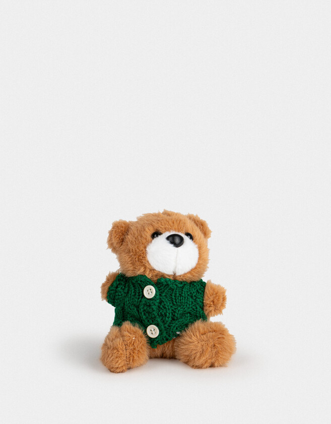 Llavero Peluche Llavero Y Charm De Osito Con Sweater - Marron Medio