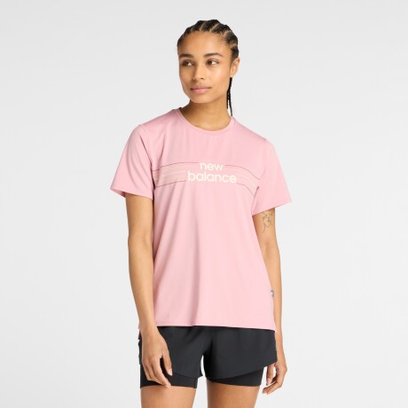 Remera New Balance de Dama - Linear Performance - WT53070PTF PINK
