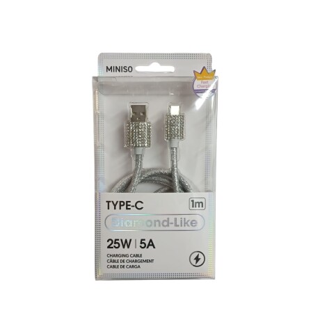Cable diamante Tipo-C plateado