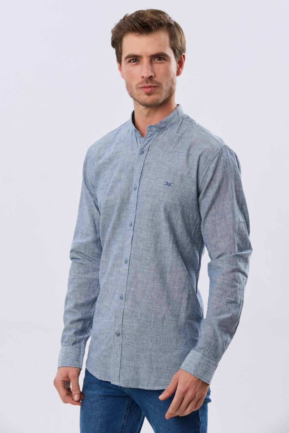 CAMISA LINO CUELLO MAO Denim