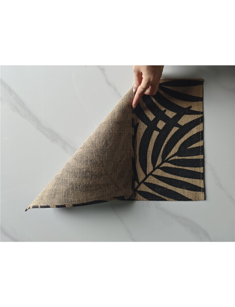 INDIVIDIUAL YUTE HOJAS 45x30CM NATURAL/NEGRO INDIVIDIUAL YUTE HOJAS 45x30CM NATURAL/NEGRO
