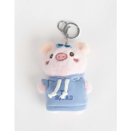 Llavero Y Charm De Peluche De Cerdito Rosa Claro