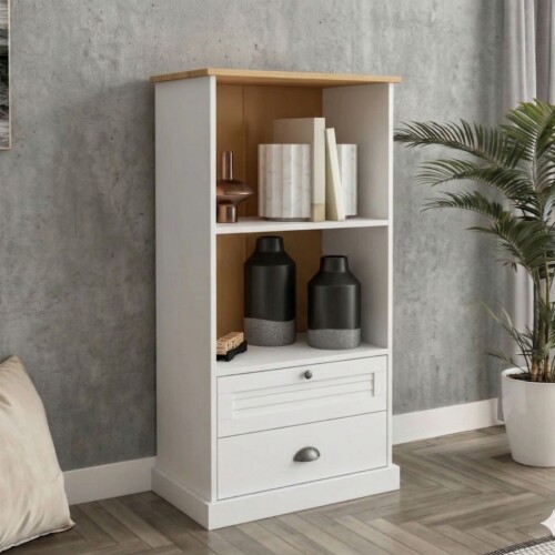 Estantería - 2 Cajones - Línea Valenciana - Blanco Estantería - 2 Cajones - Línea Valenciana - Blanco