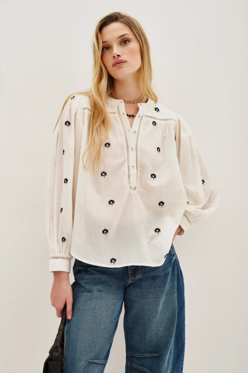 Camisa Maru Embro Crudo