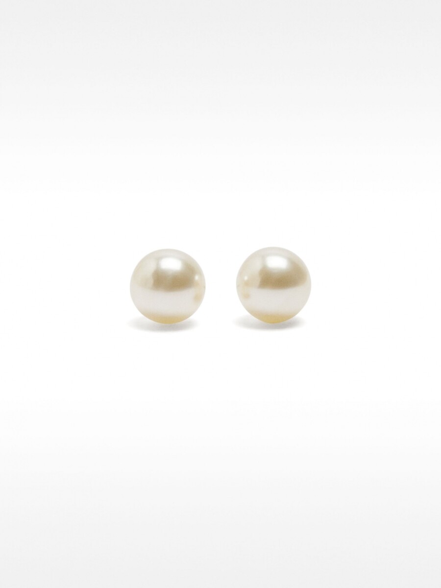 Pendientes Cortos Perla beige