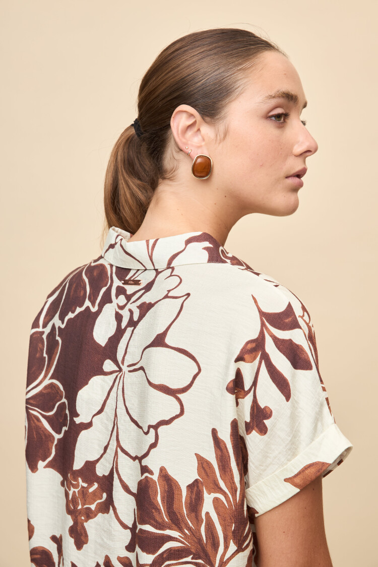 CAMISA ELVINA PRINTED Marron