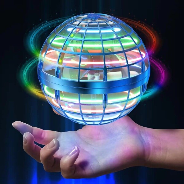 Pelota Mágica Voladora Spinner Luces Recargable Con Control Variante Color Azul