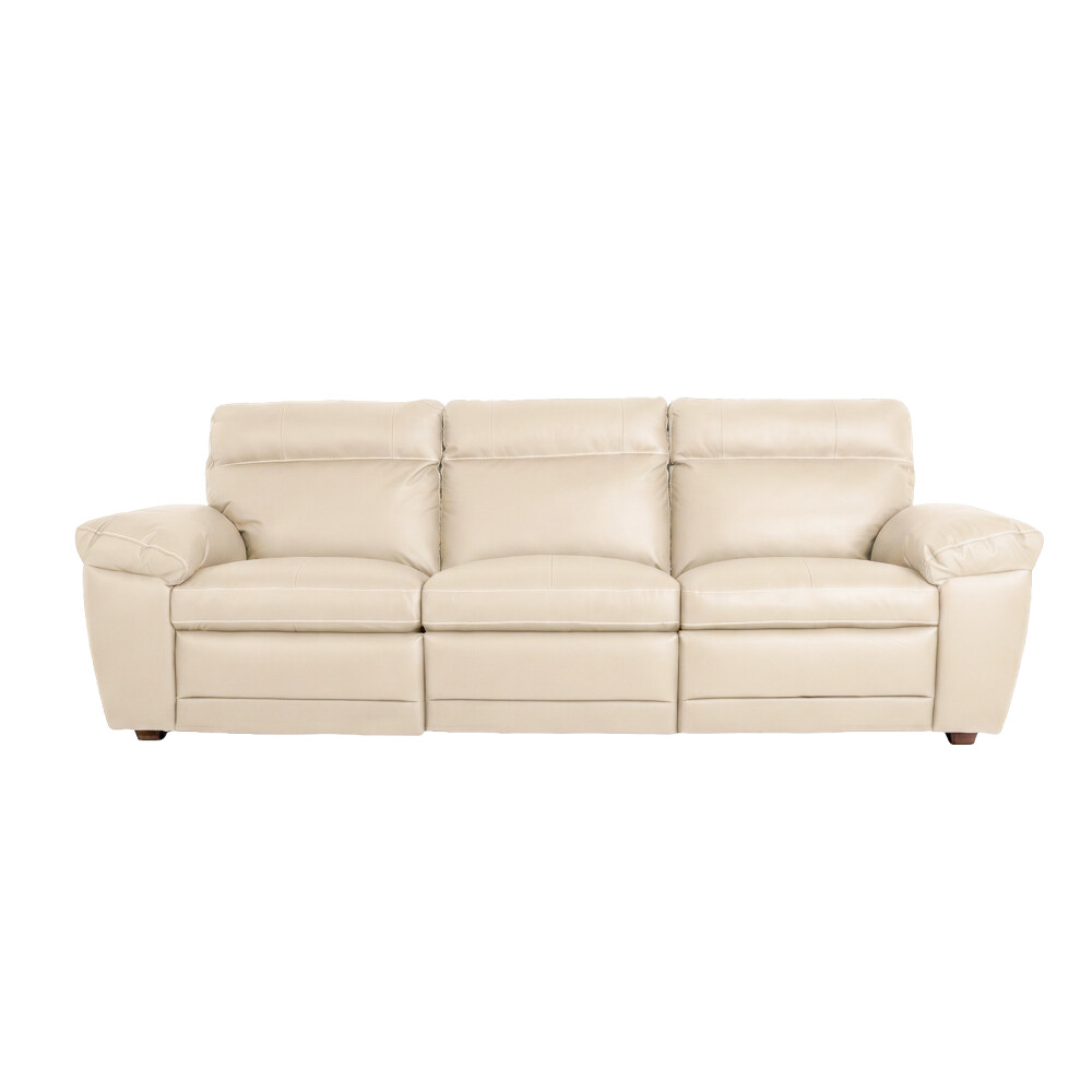 SOFÁ RECLINER 3 CUERPOS CUERO-100-NATURAL NATURAL-BEIGE IMPERIAL ARENA