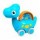 Dinocar Autito Dinosaurio Rodante Auto Plástico Bebé Huanger Celeste