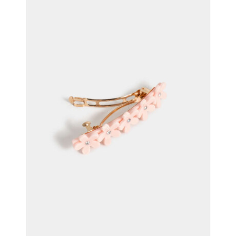 Hebillas Francesas Con flores rosa claro