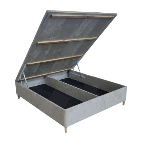 Sommier 2 Plazas Hamptons Hybrid Silver Smart Box Baúl Gris