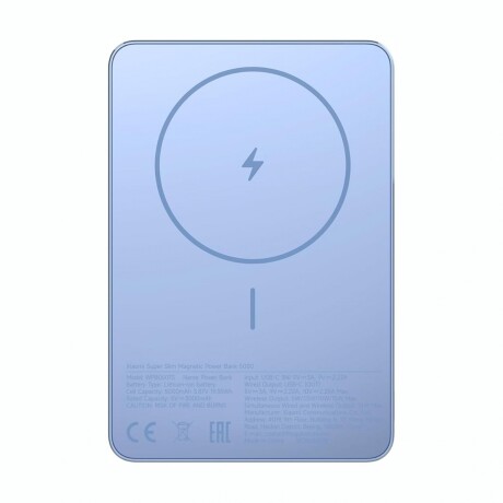 XIAOMI SUPER SLIM MAGNETIC POWER BANK 5000 Cargador Portátil Power Bank XIAOMI Super Slim Magnetic 5000 - Blue
