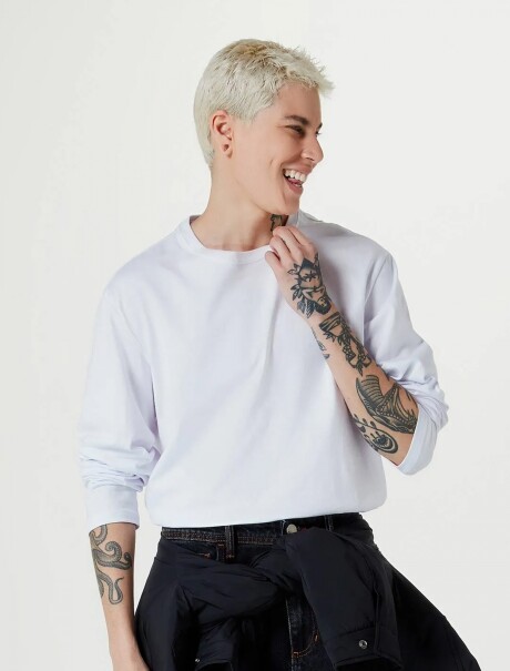 CAMISETA MANGA LARGA BLANCO