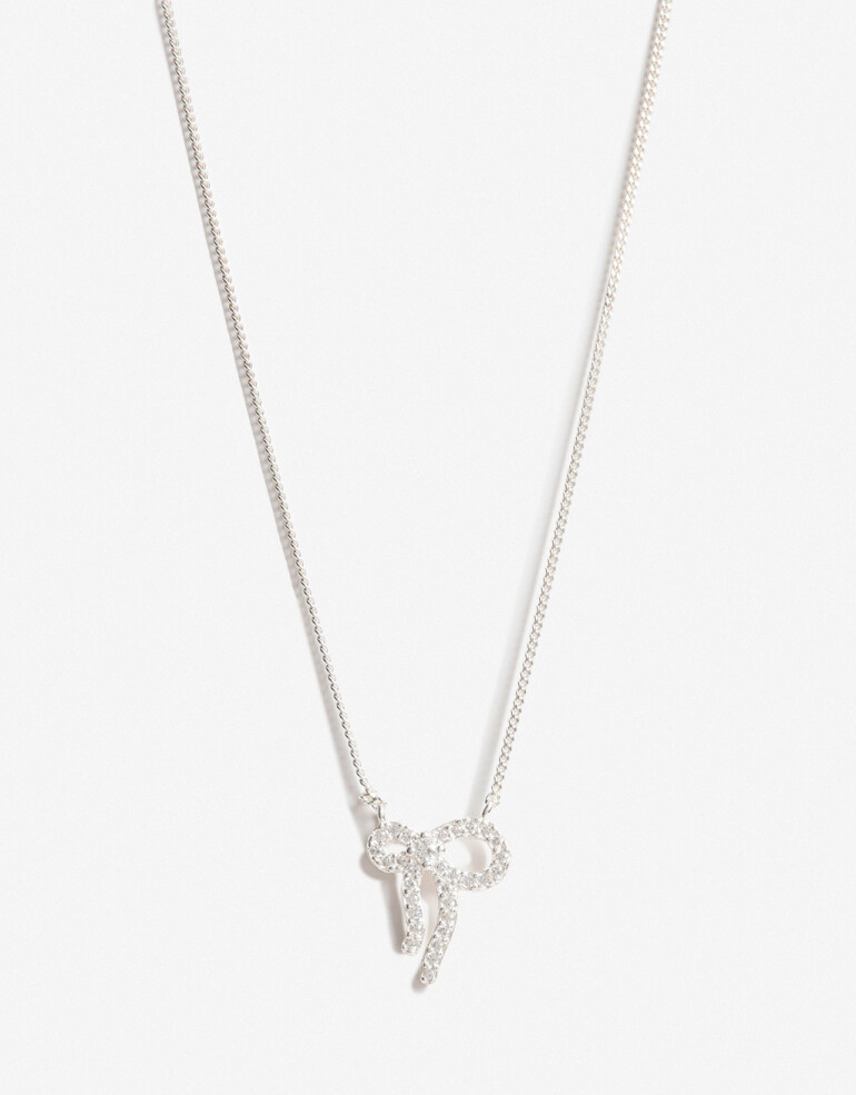 Cadena Corta con Dije Strass Cadena Con Dije Plata 925 - Plateado