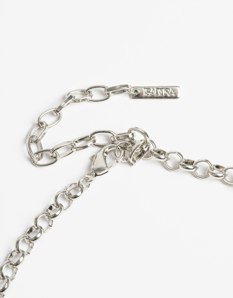 Collares Cortos Metal Collar Corto Corazones - Plateado Rodio