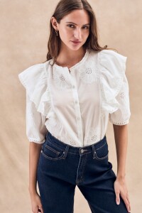 Blusa Volados Crudo