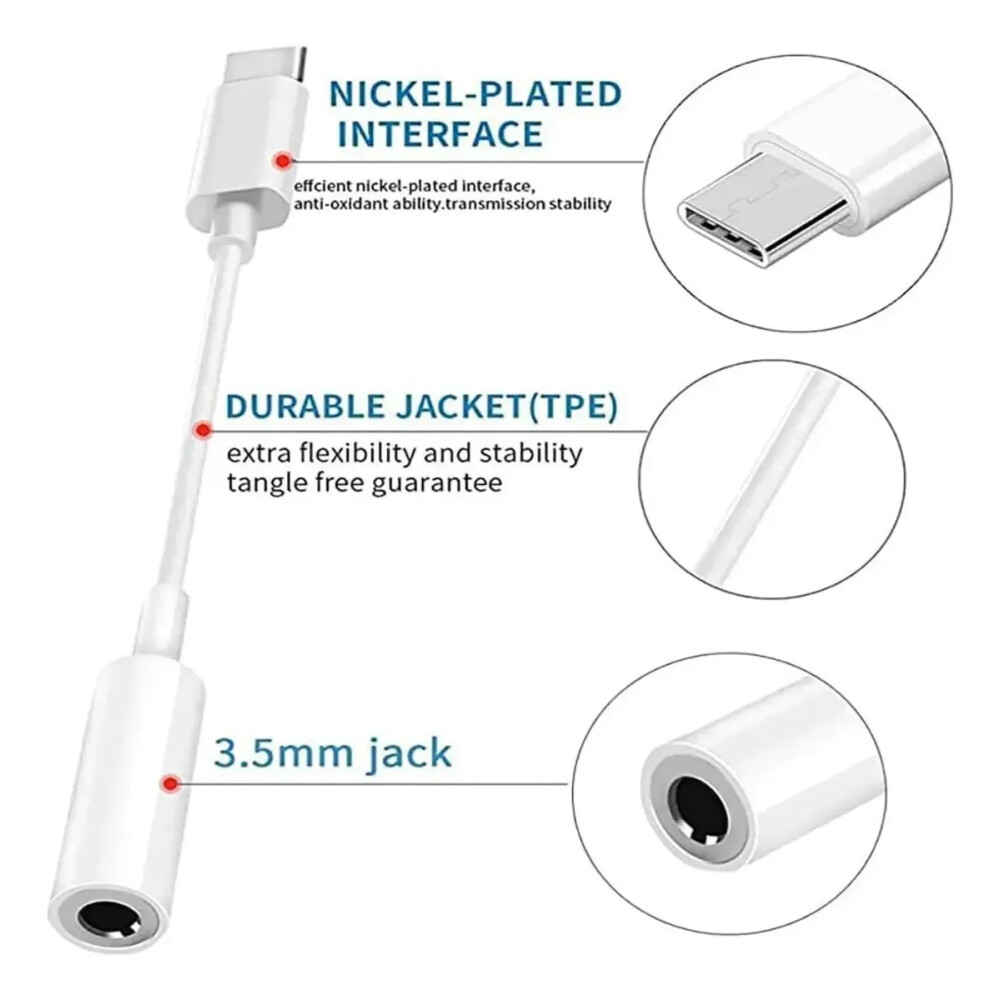 Adaptador De Cable De Auriculares Tipo C A 3.5 mm Adaptador De Cable De Auriculares Tipo C A 3.5 mm