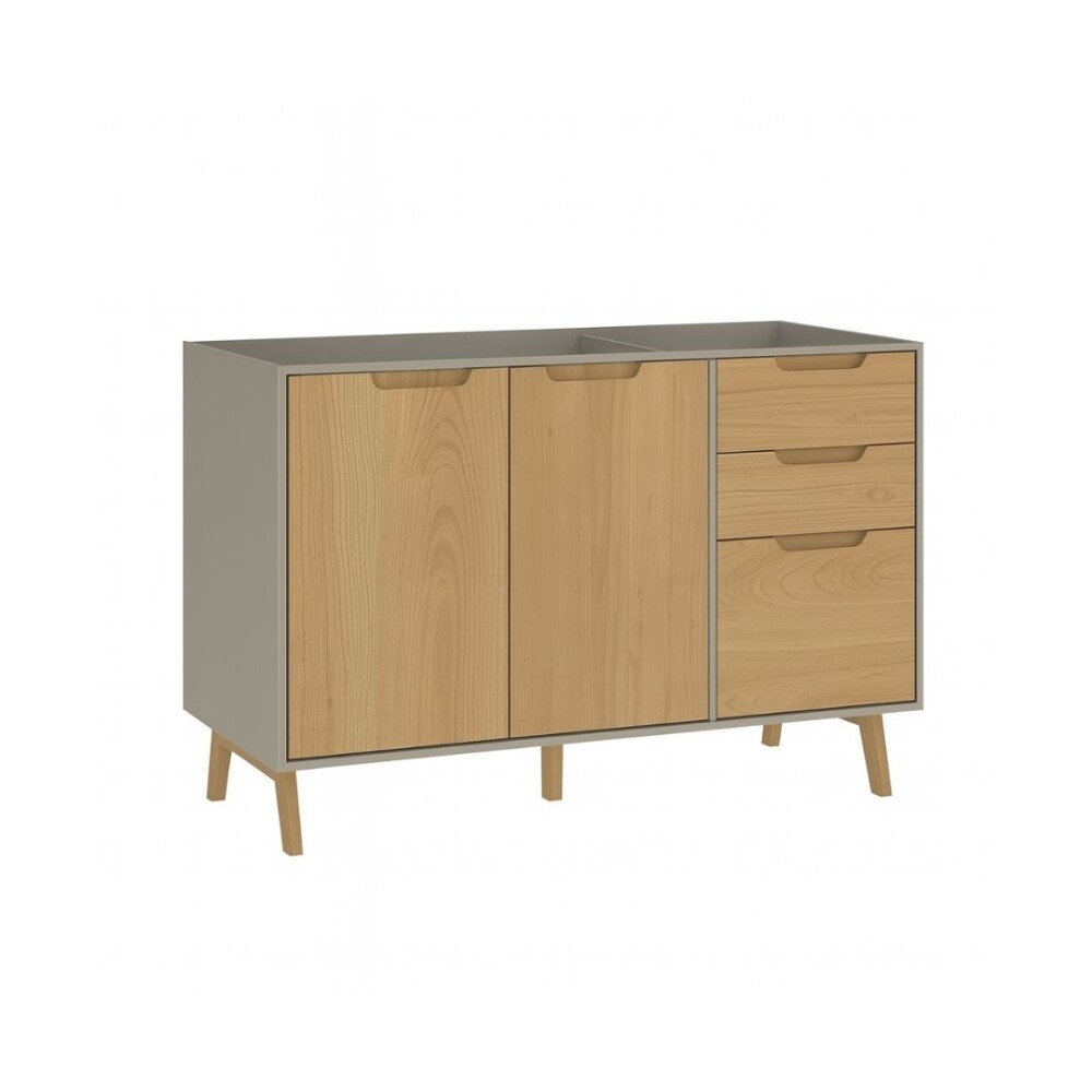BAJO MESADA LINEA WOOD GRIS
