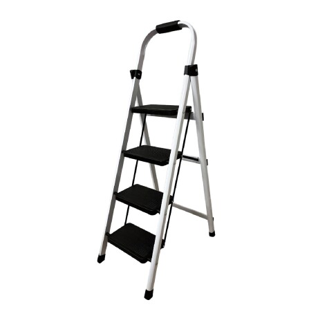 Escalera Tijera 4 Escalones De metal/plastico Negro/Blanco