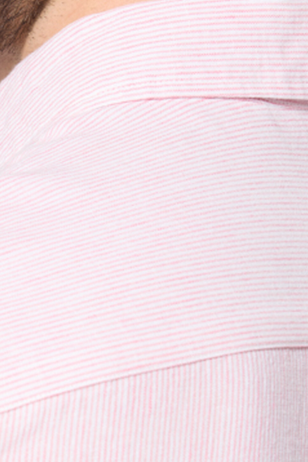 CAMISA DE LINO RAYADA Rosa