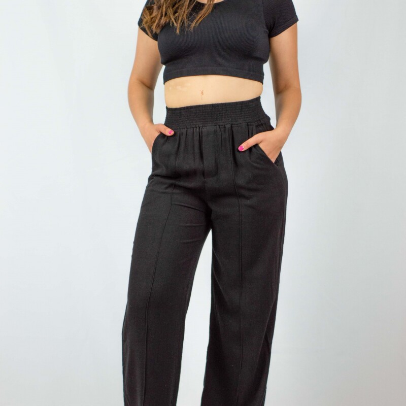 Pantalon Dama Lino Black