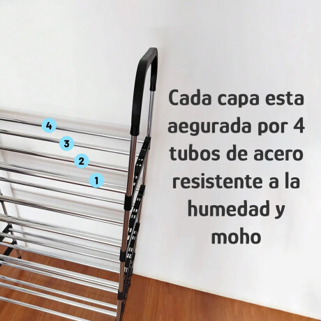 Organizador Zapatero Acero Multiuso 4 Niveles Liviano Plata/negro