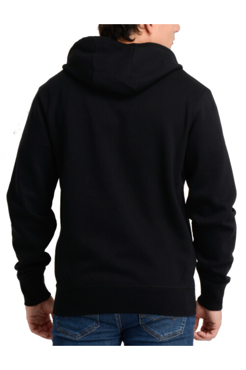 Campera O'Neill Full Zip Leather Patch Negro