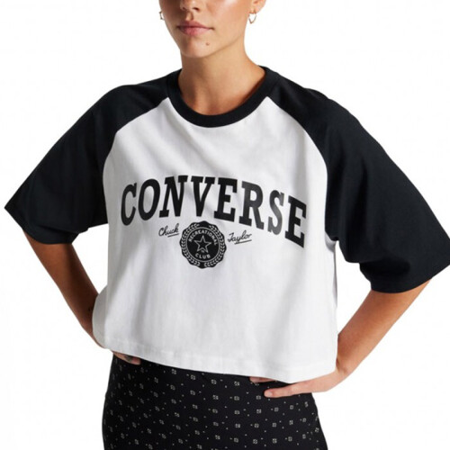 Remera Converse Retro Chuck Cropped Tee Blanco