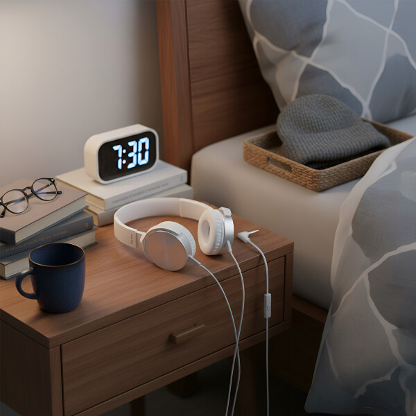 Auricular Cableado Vincha Stereo Goldtech Microfono Jack Color Blanco