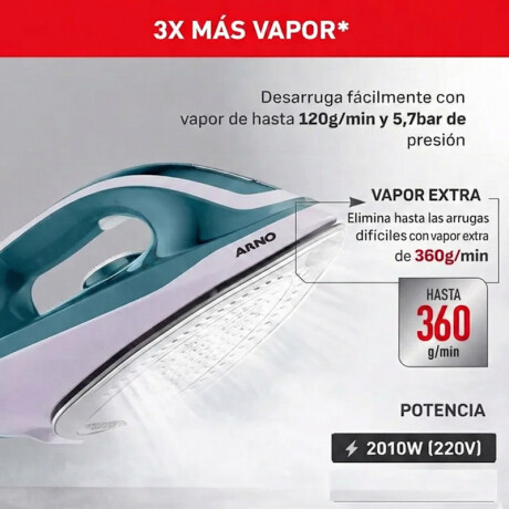 Centro de planchado Arno a vapor | Potencia de 2010w | Color azul Centro de planchado Arno a vapor | Potencia de 2010w | Color azul