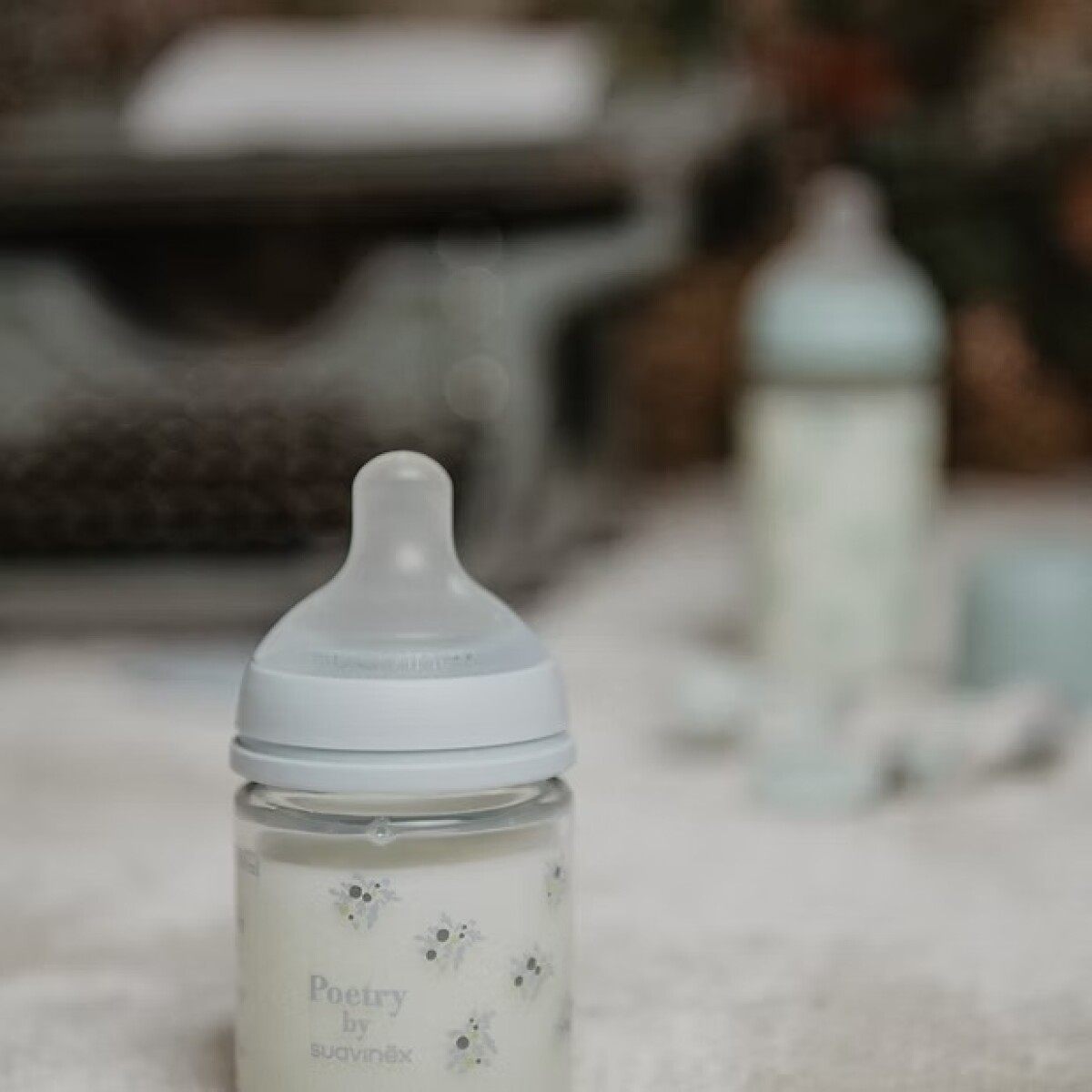 Mamadera Vidrio 120ml 0m+ - poetry celeste 