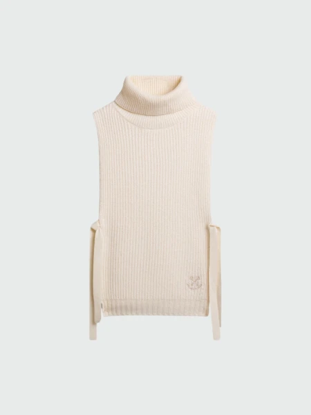 Golden Goose - Chaleco de lana con cuello alto Blanco