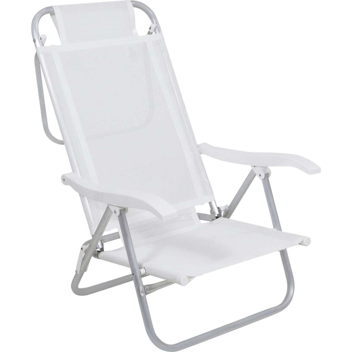 Silla Plegable de Aluminio 6 Posición - Blanco 