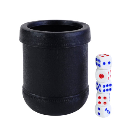 Juego de Generala vaso de plastico negro + 5 dados Juego de Generala vaso de plastico negro + 5 dados