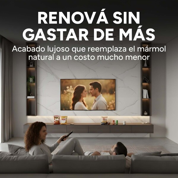 Pack x10 Placa PVC Símil Mármol 2,44x1,22m 3mm Resistente Mármol Blanco Gris Claro 2